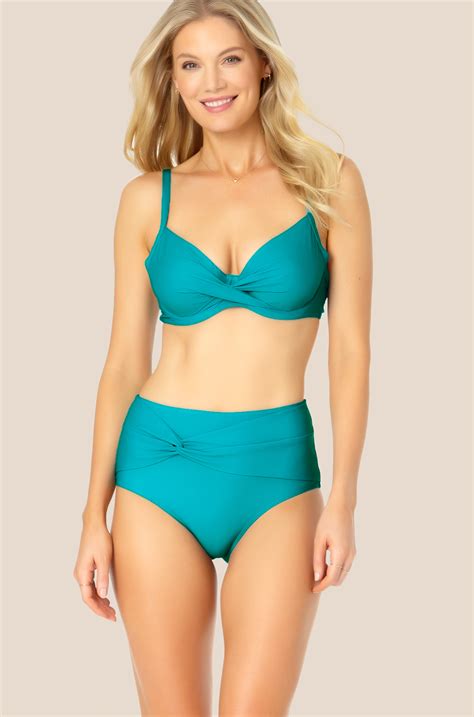 women s twist front underwire bikini swim top catalina swimwear