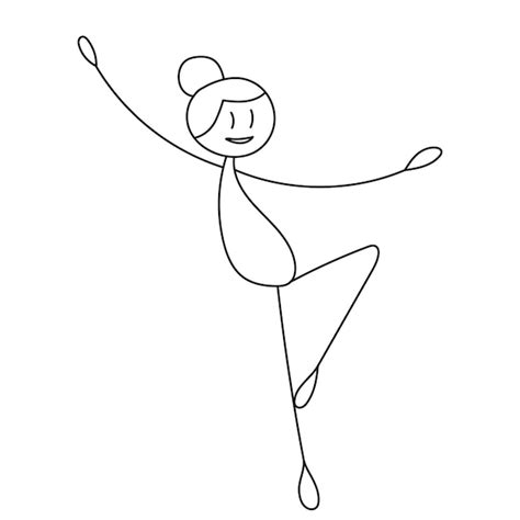 Premium Vector Girl Dancing Stick Figure Isolated Vector