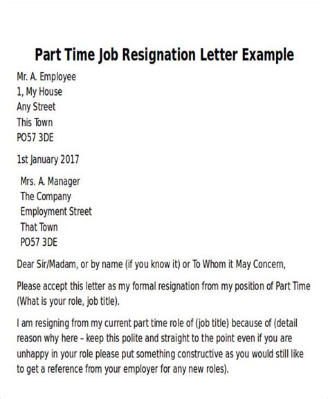 42 Sample Resignation Letter Template