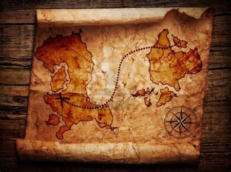 Old Treasure Map On Wooden Background Treasure Maps Art Theory