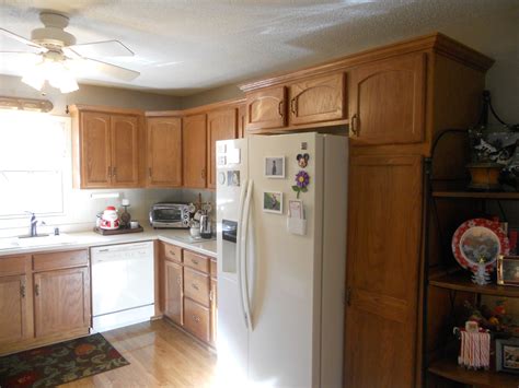 I just used regular latex paint i know this wasn't an issue because your cabinets were new, but old oak cabinets are so prominent. antique_white_painted_kitchen_cabinets_before_jan_2016_04 ...