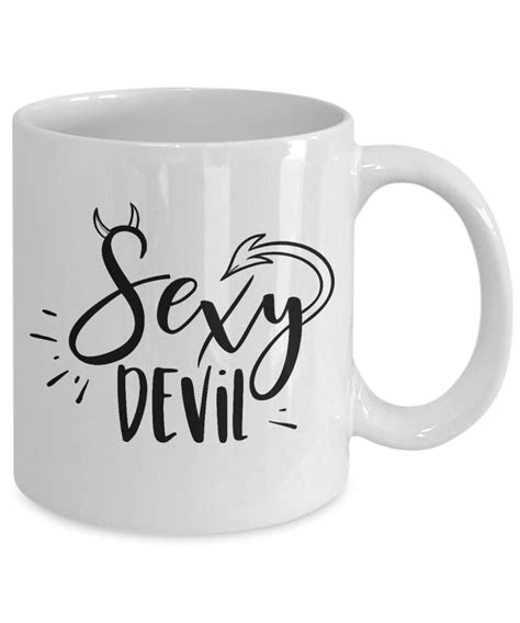 funny mug sexy devil coffee cup etsy