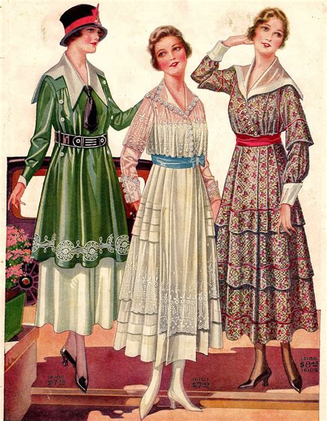 Antique Images Vintage Spring Fashion Dresses Catalog Digital Crafting
