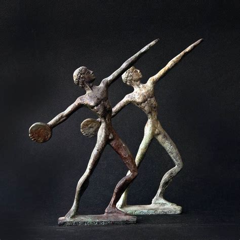Discus Thrower Bronze Art Sculpture Discobolus Greek Athlete Statue