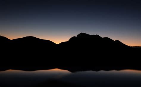 Wallpaper Mountains Dark Sunset Night Hill Reflection Sky