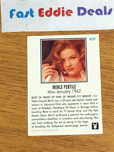 Playboy Merle Pertile Collector Card Miss January Near Mint Ebay