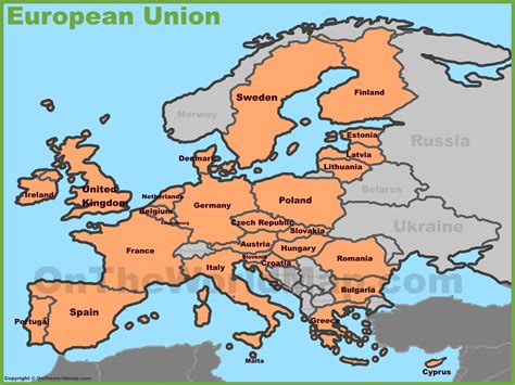 Mappa Dei Paesi Dellunione Europea
