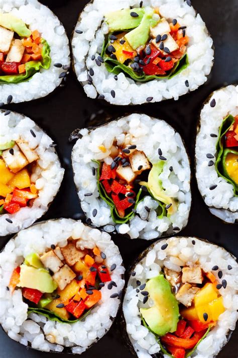 Homemade Vegan Sushi Rolls Vibrant Plate