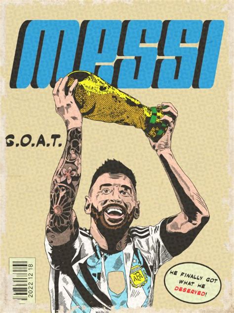 Messi With World Cup Comic Cover Black Bubble Comics Digital Art