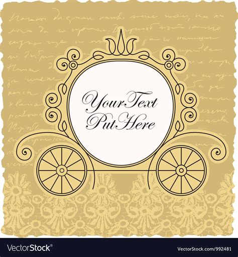 Carriage Wedding Invitation Design Royalty Free Vector Image