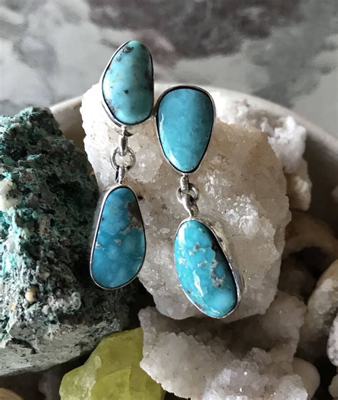 Vintage Native American Indian Style Turquoise Earrings Etsy