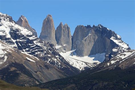 Cordillera Paine In Torres Del Paine National Park Patagonia Stock