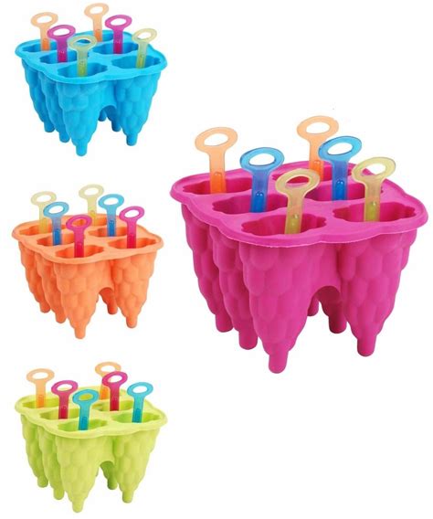 Bright Coloured Bunch Of Grapes Reusable Silicone 6 Ice Lolly