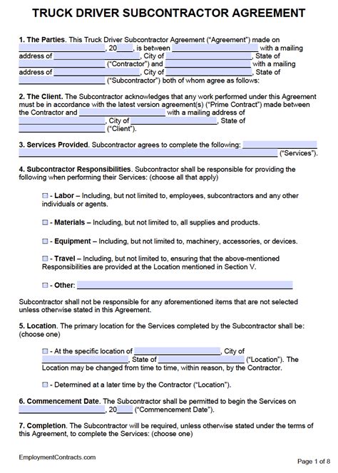 An authorized sample collector may download the. Free Truck Driver Subcontractor Agreement | PDF | Word
