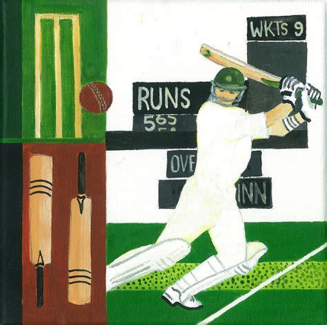 Cricket Player Painting By Pat Barker Fine Art America