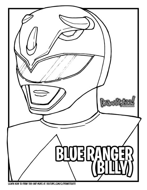 How To Draw The Blue Ranger Billy Mighty Morphin Power Rangers