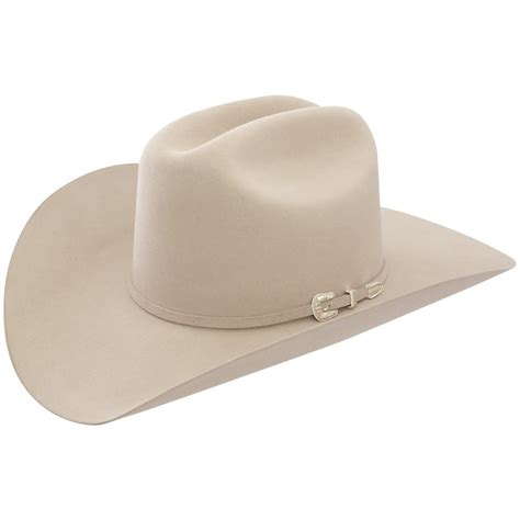 6x Stetson Skyline Fur Felt Cowboy Hat Silver Belly Rugged Cowboy