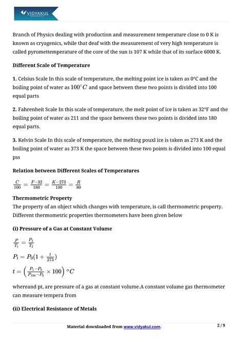 Class 11 Physics Chapter 11 Thermal Properties Of Matter Notes Vidyakul
