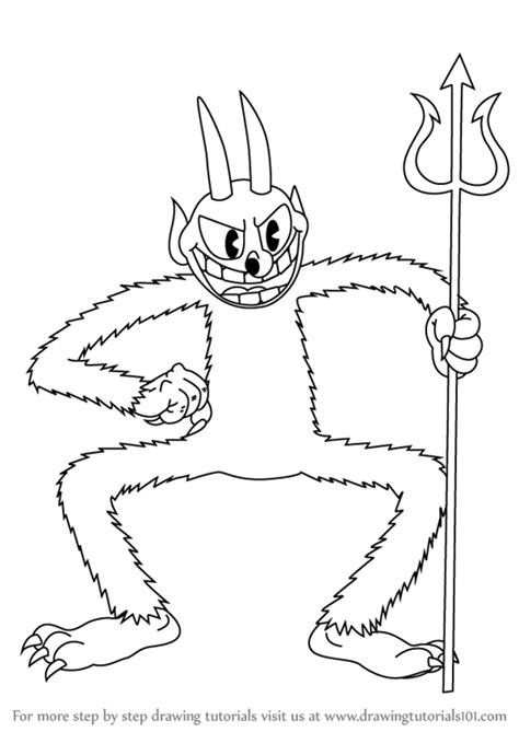 Cuphead Devil Coloring Pages How To Draw The Devil From Cuphead Step