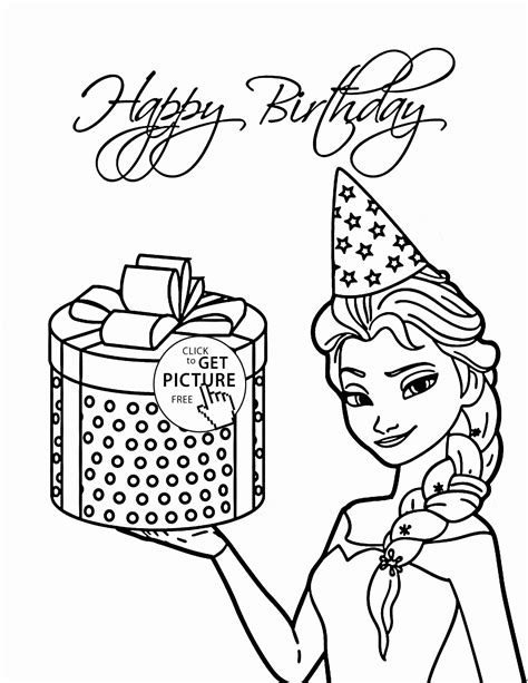 Frozen Birthday Coloring Pages At Free Printable