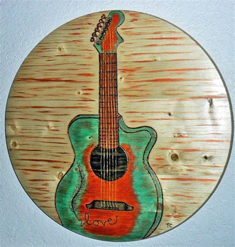 Guitar Painting Acoustic Guitar Painting Guitarist Ts Etsy
