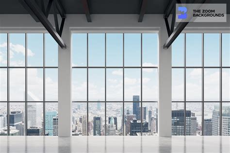 New York View Office Space Financial Concept Zoom Background