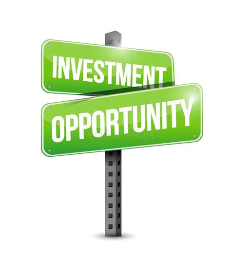 Investment Opportunity Road Sign Illustration Stock Illustration