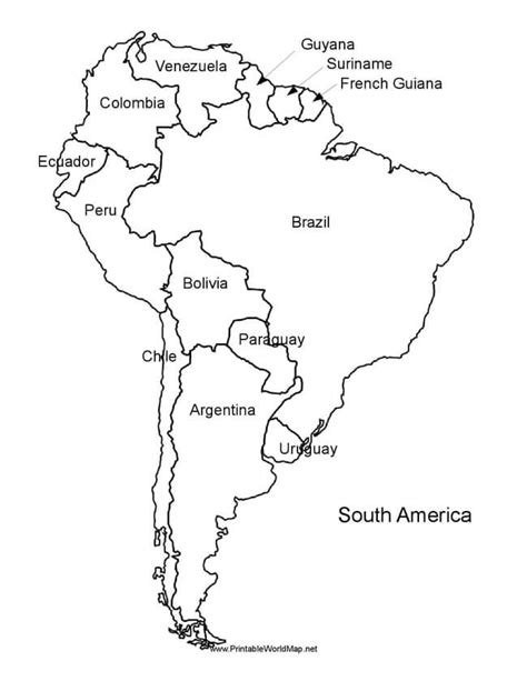 Pinto Dibujos Mapa De Sudamerica America Del Sur Para Colorear Images