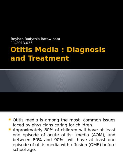 Otitis Media Diagnosis And Treatment Ppt Otorhinolaryngology