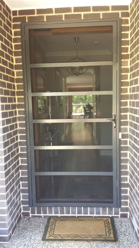 Large Strong Steel Security Door With Stainless Steel Mesh And Triple
