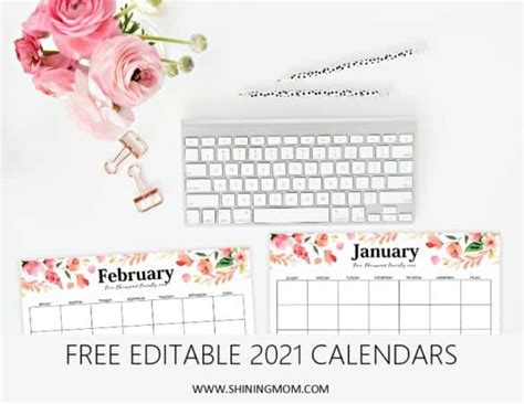 20 Free Printable 2021 Calendars Lovely Planner
