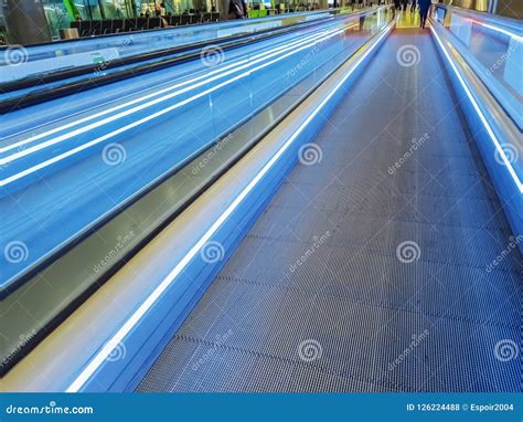 Moving Walkway At The Airport For Passengers Stock Photo Image Of