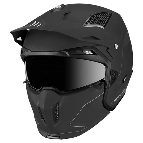 Casque trial mt streetfighter sv simple ecran transformable avec mentonniere am. MT Street Fighter Plain Helmet - BLDA Motorbikes
