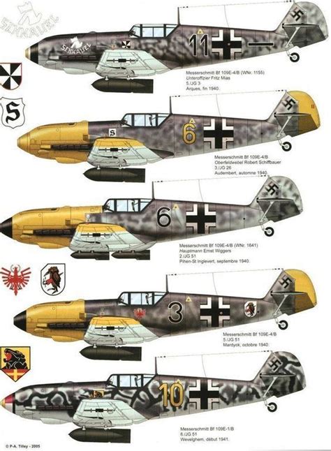 Messerschmitt Bf 109E Luftwaffe Variants Luftwaffe Planes Wwii
