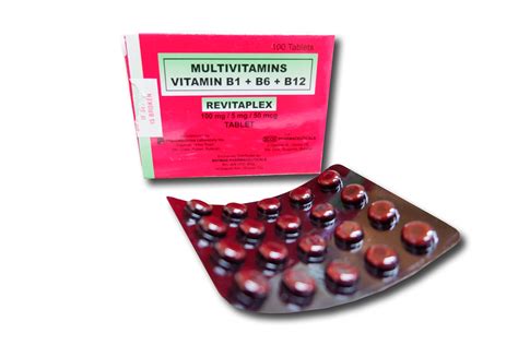 Vitamin B1 B6 B12 Tablet Revitaplex Pharmatech Optium Medical
