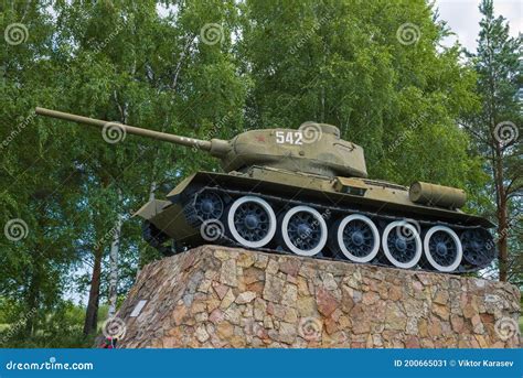 Soviet Tank T 34 Of The World War Ii Kezmarok Yellow Filter Editorial