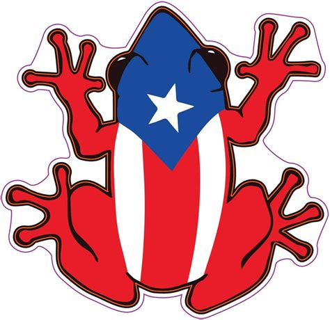 Buy Puerto Rican Flag Frog Vinyl Decal Tree Frog Bumper Sticker