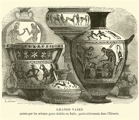 Large Ancient Roman Vases Painted By Greek Craftsmen Stock Image