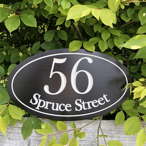Large Oval House Number Engraved Plaque Housewarming T Etsy