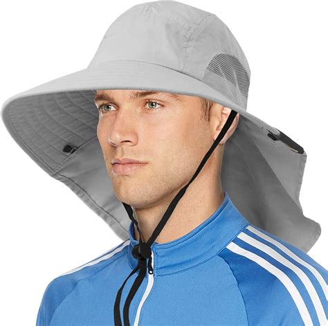 Buy Wide Brim Sun Hat With Neck Flap Upf50 Hiking Safari Fishing Hat