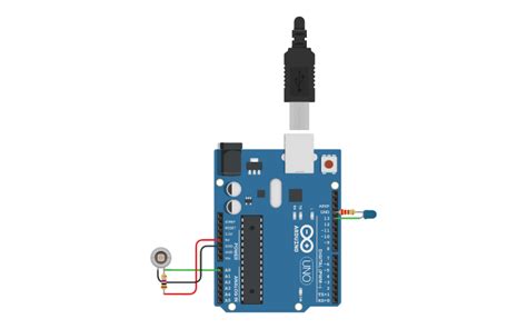 Circuit Design Arduino Sensor Cahaya Photodioda Dan Led Tinkercad