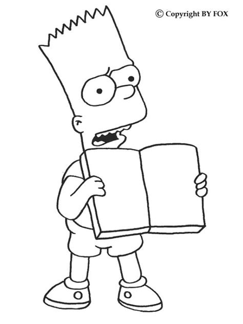 The Simpsons Coloring Pages Bart And His Book Simpsons Drawings