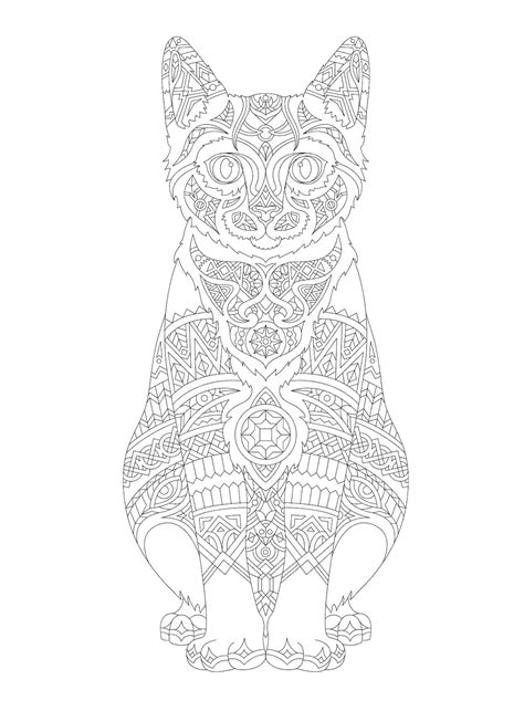 Free Vector Illustration Of Animal Adult Coloring Page