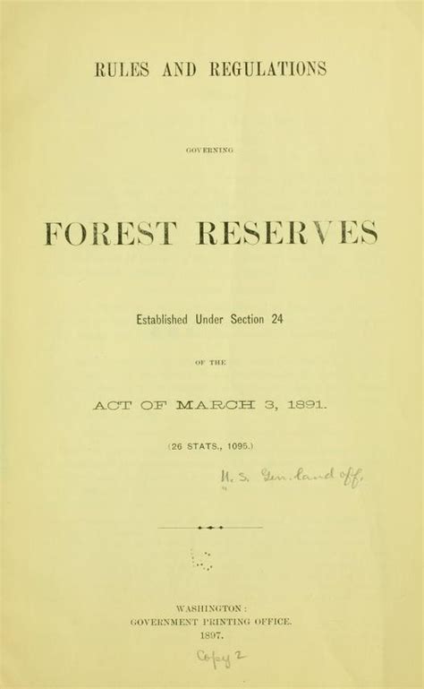Forest Reserve Act Theodore Roosevelt The Conservation President