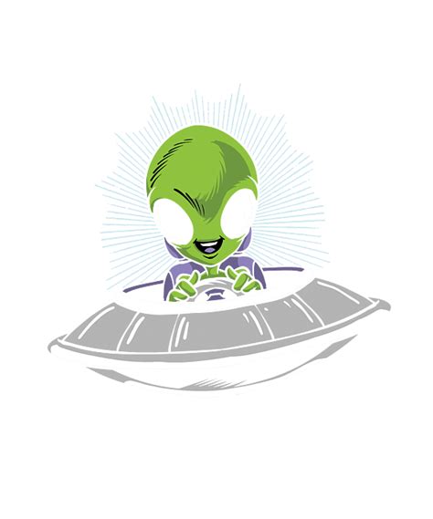Alien Baby Flying Saucer UFO Believer Aliens Gift Greeting Card For