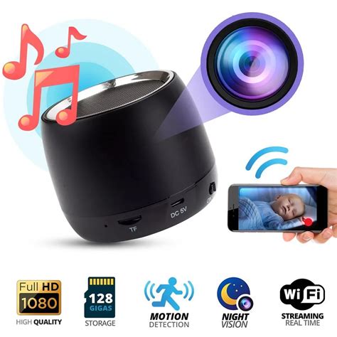 1080p Hd Wifi Bluetooth Speaker Hidden Cameraonline Monitoring Home