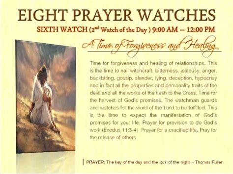 Eight Prayer Watches Prayer Watches Prayers Healing Scriptures