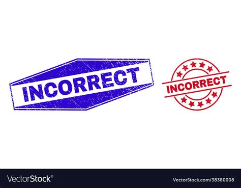 Incorrect Rubber Stamp Seals In Round Royalty Free Vector