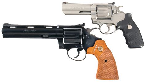 Two Colt Snake Revolvers A Stainless Steel Colt King Cobra Model