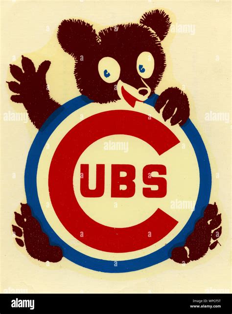 Vintage Chicago Cubs Team Logo Decal Circa 1950s And 60s Stock Photo